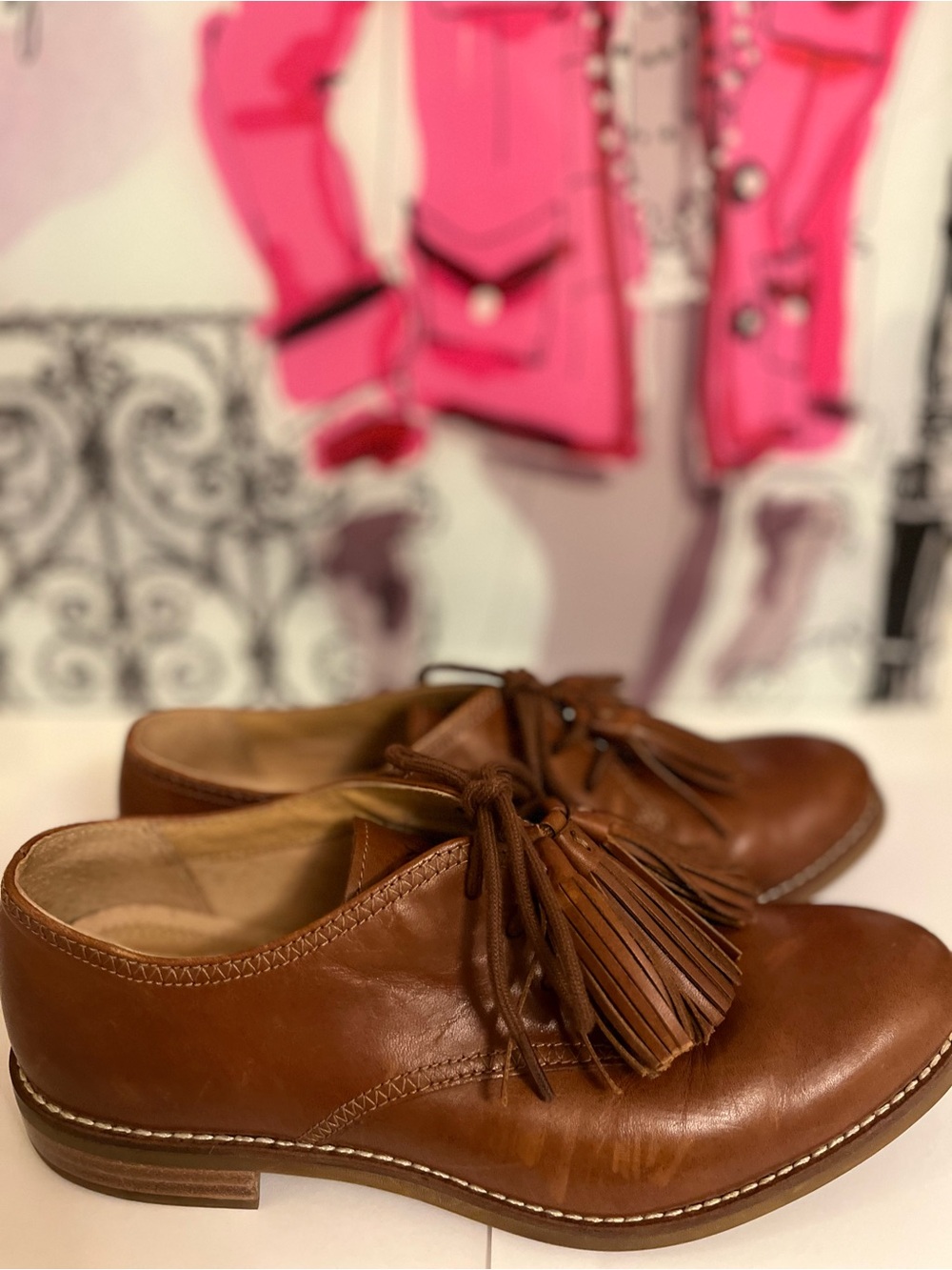Sperry Women's Classic Cognac/Brown Leather Kiltie Tassel Loafers - Size 8 - Picture 7 of 9